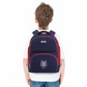 Рюкзак Brauberg Classic, легкий каркас, премиум материал, Wild wolf, синий, 37х32х21 см, 271393