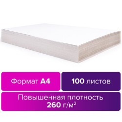 Картон немелованный Brauberg А4 100 листов, 260 г/м2, 124877 цена за 2 шт