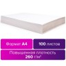 Картон немелованный Brauberg А4 100 листов, 260 г/м2, 124877 цена за 2 шт