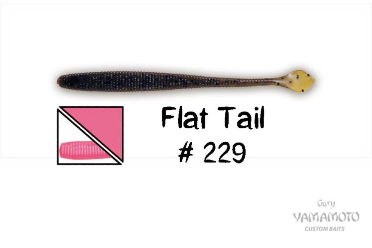 Слаг Gary Yamamoto Flat Tail 4.5" цвет 229, 20 шт