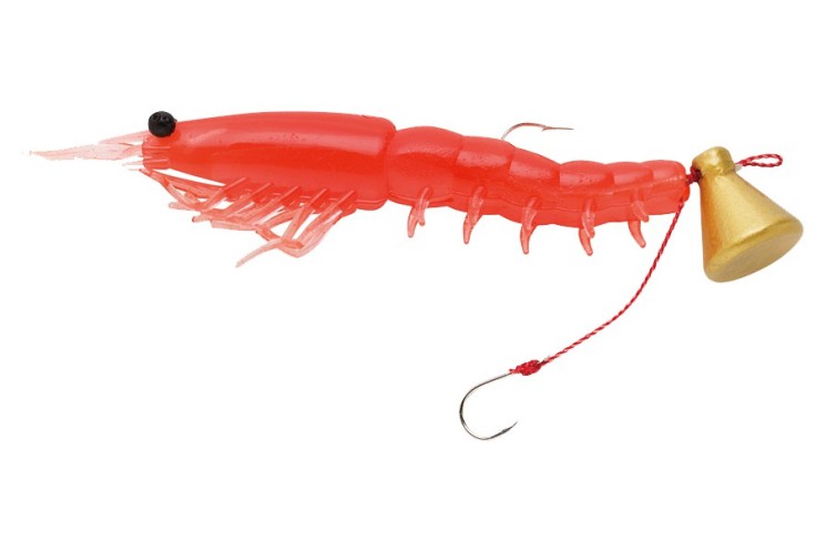 Приманка креветка Nikko Saruebi Shrimp 100мм цвет 8 Angry Orange