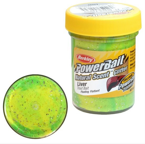 Паста форелевая Berkley 50 г Liver-Fluo Green Yellow (зел/жел. с блеском)
