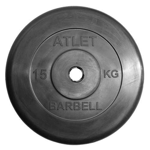 Блин для штанги обрезиненный MB Atlet d-31 15 кг