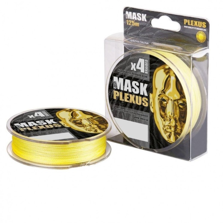 Леска плетеная Akkoi Mask Plexus 0,28мм 150м Yellow MPY/150-0,28