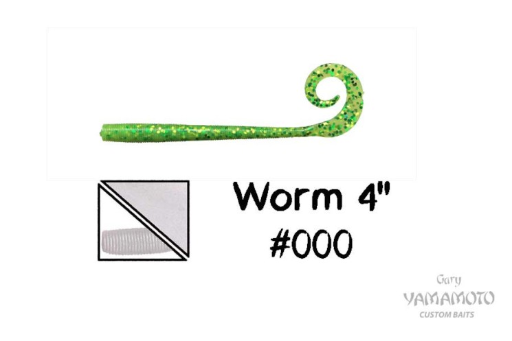 Приманка червь Gary Yamamoto Worm 4" цвет 000, 10 шт