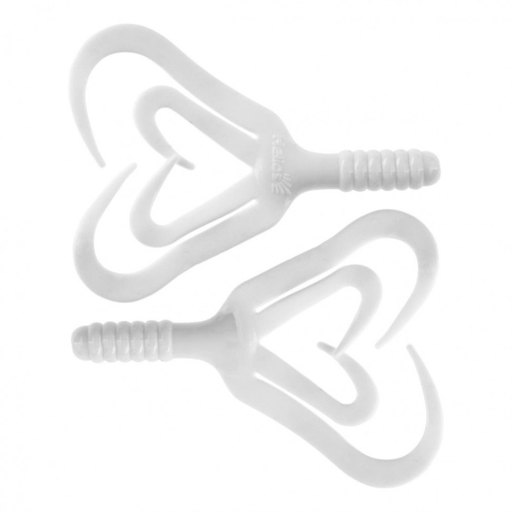 Твистер Helios Credo Four Tail 2,35"/6,0 см, цвет White 10 шт HS-20-001