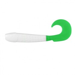Твистер Helios Long Hybrid 3,55"/9,0 см, цвет White & Green 7 шт HS-15-016