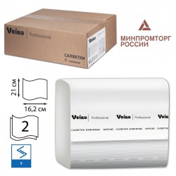 Салфетки Veiro Professional Comfort комп. 15 шт. х 220 шт. 2-слойные белые 21х16,2 127092