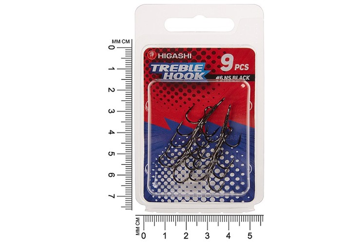Крючок тройник Higashi TH-1 №6 NS Black (9 шт)