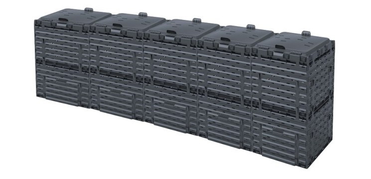 Компостер садовый 1500л Piteco с крышкой K1130, K1030 чёрный (из 5-и мест)
