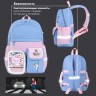 Рюкзак Brauberg Pastel с термо-нашивками, Friendly bunnies, голубой, 40х29х14 см, 271423