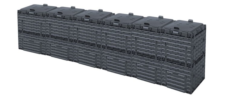 Компостер садовый 1800л Piteco с крышкой K1130, K1030 чёрный (из 6-и мест)