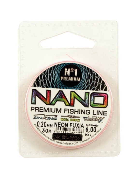Леска Balsax Nano neon FUXIA Box 30м 0,2 (6кг)