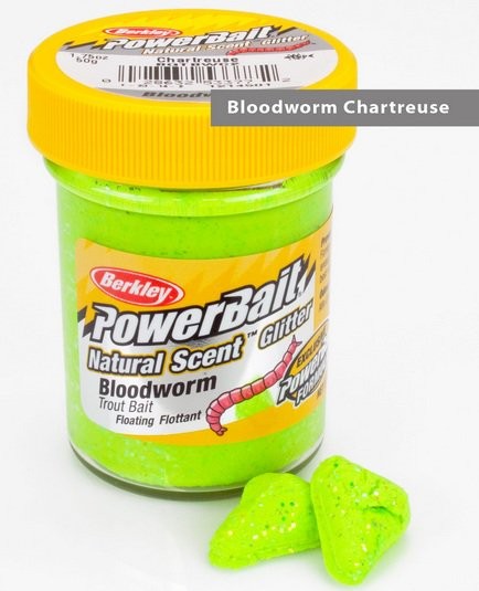 Паста форелевая Berkley 50 г Bloodworm - Chartreuse (мотыльный/неон.зел.)