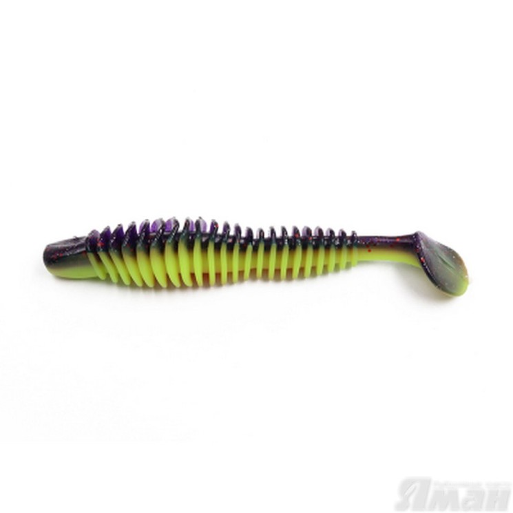 Виброхвост Yaman Arris Shad, 5,5", цвет 26 - Violet Chartreuse, 4 шт Y-AS55-26
