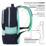 Рюкзак Brauberg Star, 1 отделение, 5 карманов, Hearts, бирюзовый, 40x29x13 см, 271425