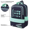 Рюкзак Brauberg Star, 1 отделение, 5 карманов, Hearts, бирюзовый, 40x29x13 см, 271425