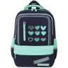 Рюкзак Brauberg Star, 1 отделение, 5 карманов, Hearts, бирюзовый, 40x29x13 см, 271425