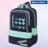 Рюкзак Brauberg Star, 1 отделение, 5 карманов, Hearts, бирюзовый, 40x29x13 см, 271425