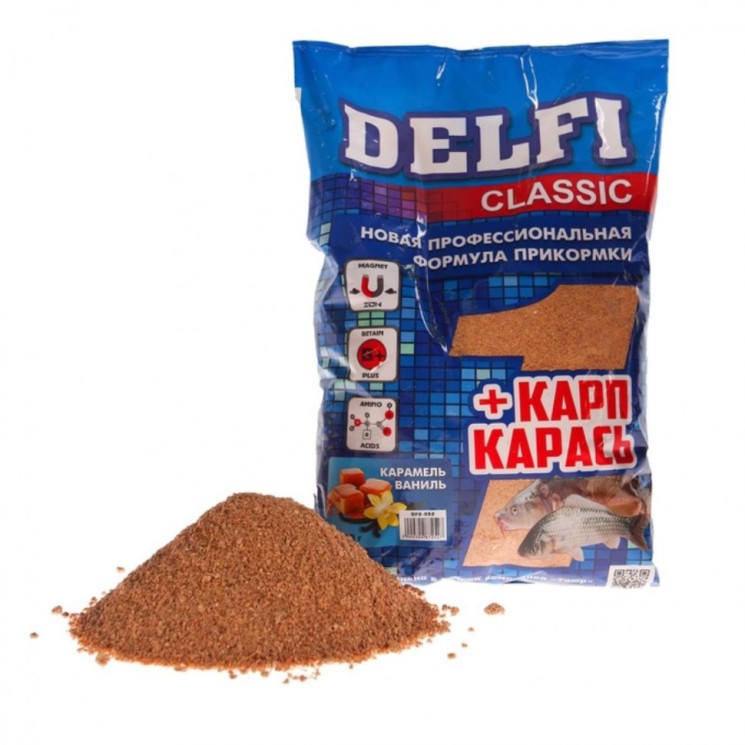 Прикормка Delfi Classic Карп-Карась 800г Карамель/Ваниль DFG-052