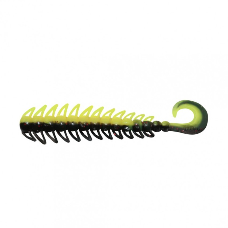 Твистер Yaman PRO Ruff, р.5 inch, цвет #32 - Black Red Flake/Chartreuse (уп. 5 шт.) YP-R5-32