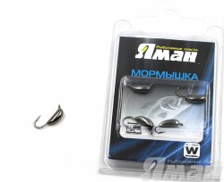 Мормышка вольфрам Яман Банан с ушками, р.3, 1,10 г, цвет черн.никель (5 шт.) Я-МР266