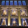 Уличная светодиодная гирлянда (красный свет) Vegas Занавес 96 LED, 6 нитей, 1х2 м, 24V 55021