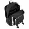 Рюкзак Brauberg Fusion USB-порт, черный с белыми вставками, 45х31х15 см, 271657