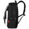 Рюкзак Brauberg Fusion USB-порт, черный с белыми вставками, 45х31х15 см, 271657