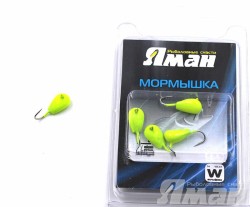 Мормышка вольфрам Яман Головастик с ушками, р.4, 1,50 г, цвет лимон (5 шт.) Я-МР278