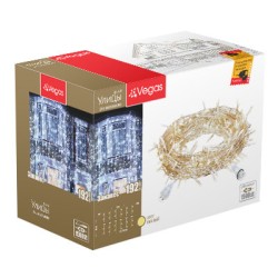 Уличная светодиодная гирлянда (теплый свет) Vegas Занавес 192 LED, 6 нитей, 1х4 м, 24V 55024