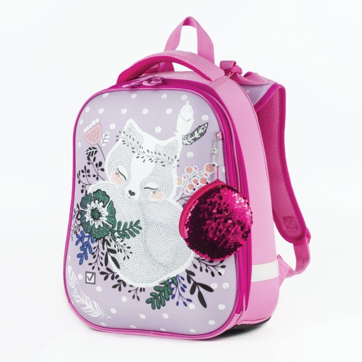 Ранец для девочек Brauberg Premium Лисичка с брелоком 17 л 227818