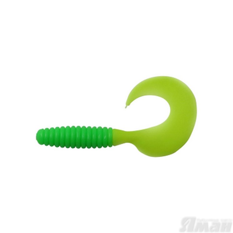 Твистер Yaman Spiral, 5", цвет 23 - Lime chartreuse tail, 5 шт Y-S5-23